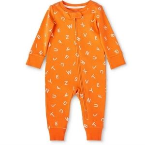 NEW! Christian Robinson Baby Alphabet Print Front Zipper Pajama